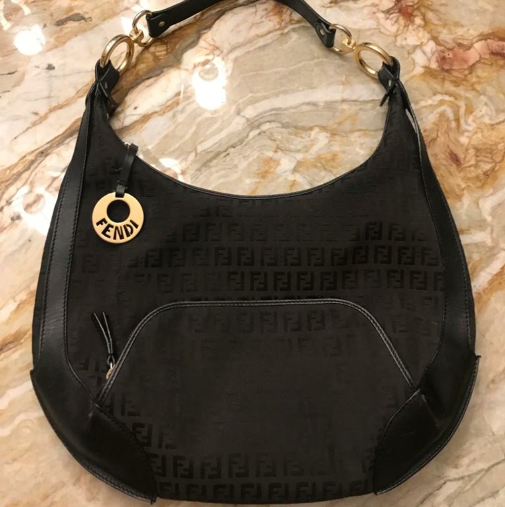 FENDI "Chef" Logo Hobo Bag
